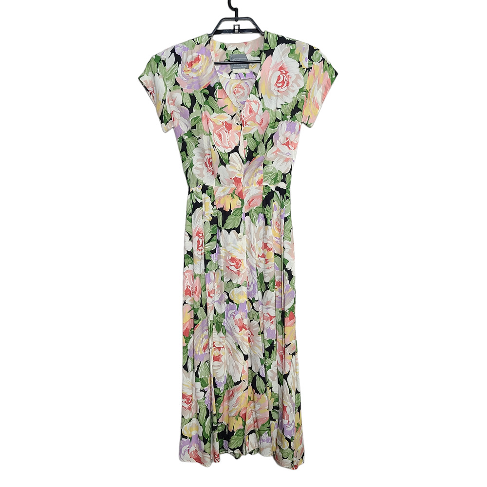 Vintage Carol Anderson Floral Dress Size 2 Petite Cottagecore Garden Party